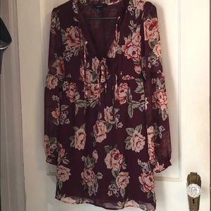 Floral Maroon Dress
